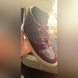 Balenciaga (Paneled Leather High Tops) Rare